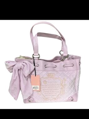 Juicy Couture Pastel Lilac Quilted Shoulder Bag with Bow